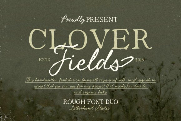 Clover Fields: A Handmade Font Duo for Rustic Charm