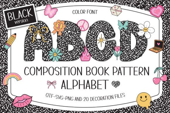 Composition Book Pattern: A Nostalgic Font with a Playful Twist