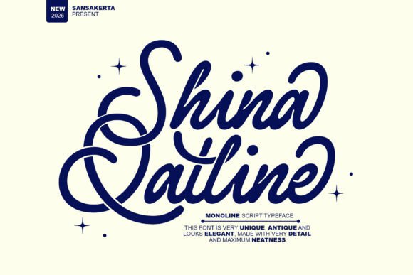 Shina Qatline: An Elegant Monoline Script Font